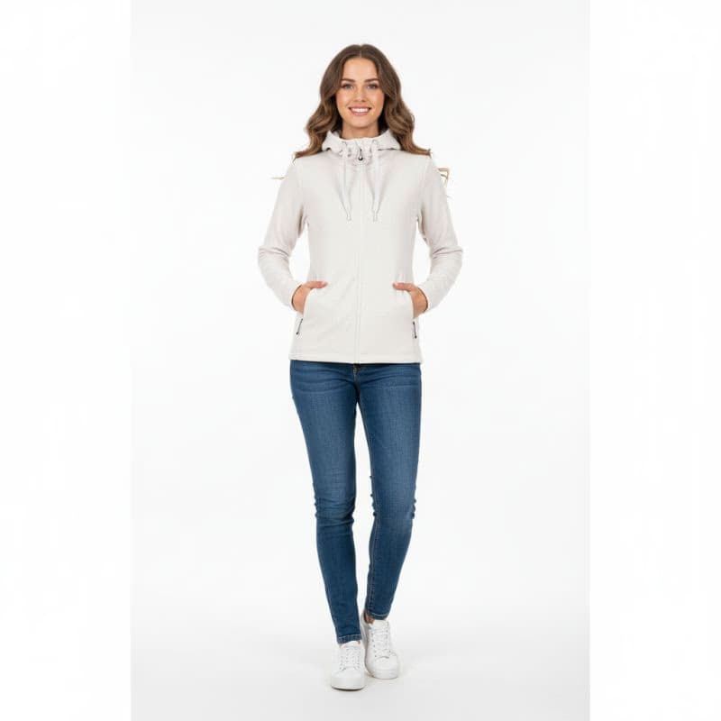 Dámska zateplená turistická mikina so zipsom NORTHFINDER BRIANNE-529creamwhite 2
