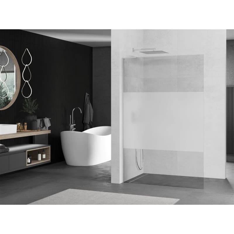 MEXEN/S - Kioto L Sprchová zástena WALK-IN 80 x 200, transparent/dekor, chróm 800-080-103-01-35 2