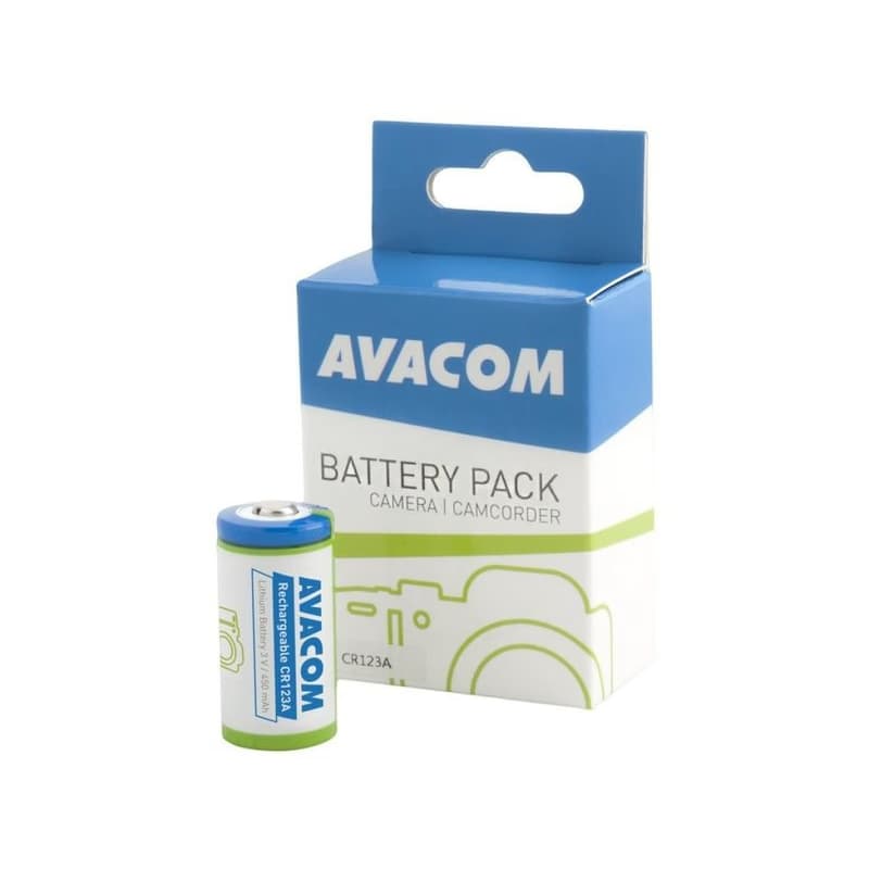 AVACOM nabíjacia fotobatéria Avacom CR123A 3V 450mAh 1.4Wh 2