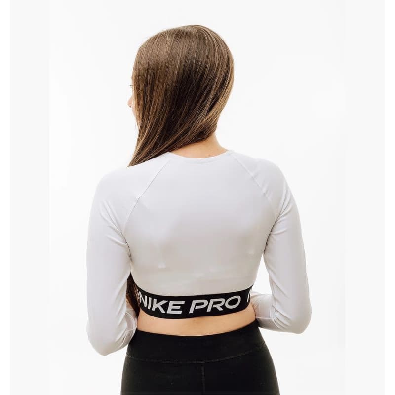 Dámske tréningové tričko s dlhým rukávom NIKE PRO DF 365 CROP LS-100 WHITE BLACK 3