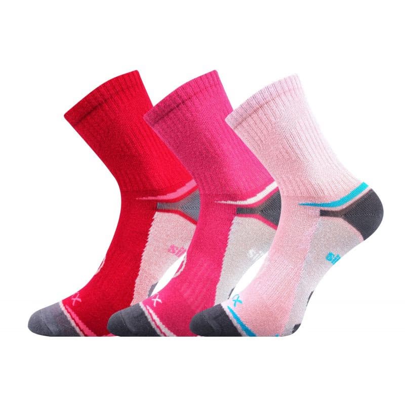 Dievčenské turistické ponožky VOXX 3 PACK-Optifanik 03-Pink Magenta Raspberry 2