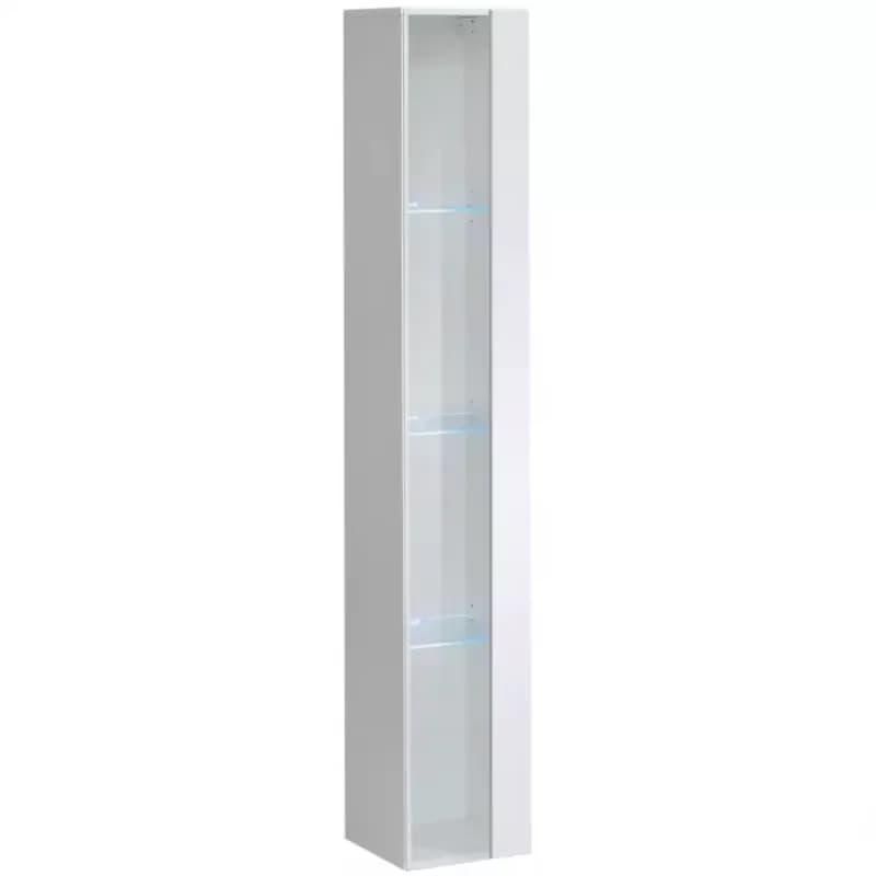 Závesná skrinka Switch Sklo WW1 Biely + LED