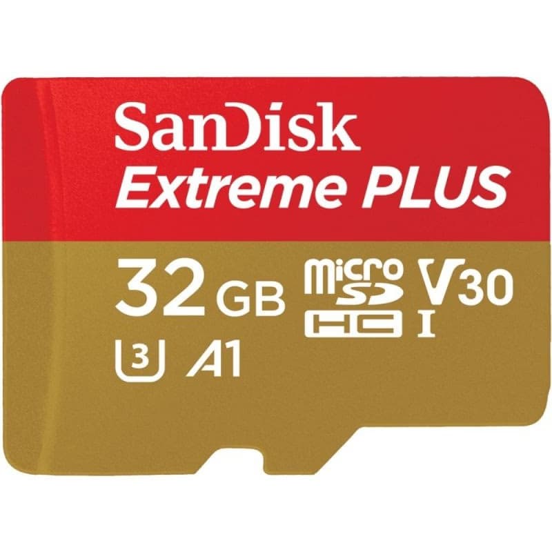 SanDisk MicroSDHC karta 32GB Extreme PLUS (10MB/s, UHS-I V30, Rescue Pro Deluxe) + adaptér 4