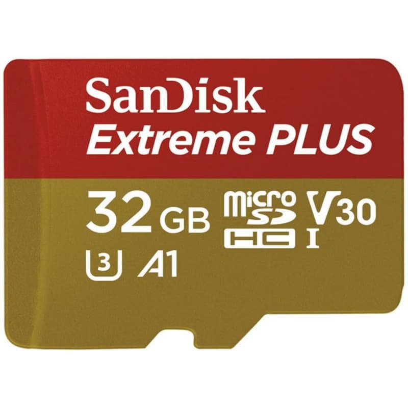 SanDisk MicroSDHC karta 32GB Extreme PLUS (10MB/s, UHS-I V30, Rescue Pro Deluxe) + adaptér 6