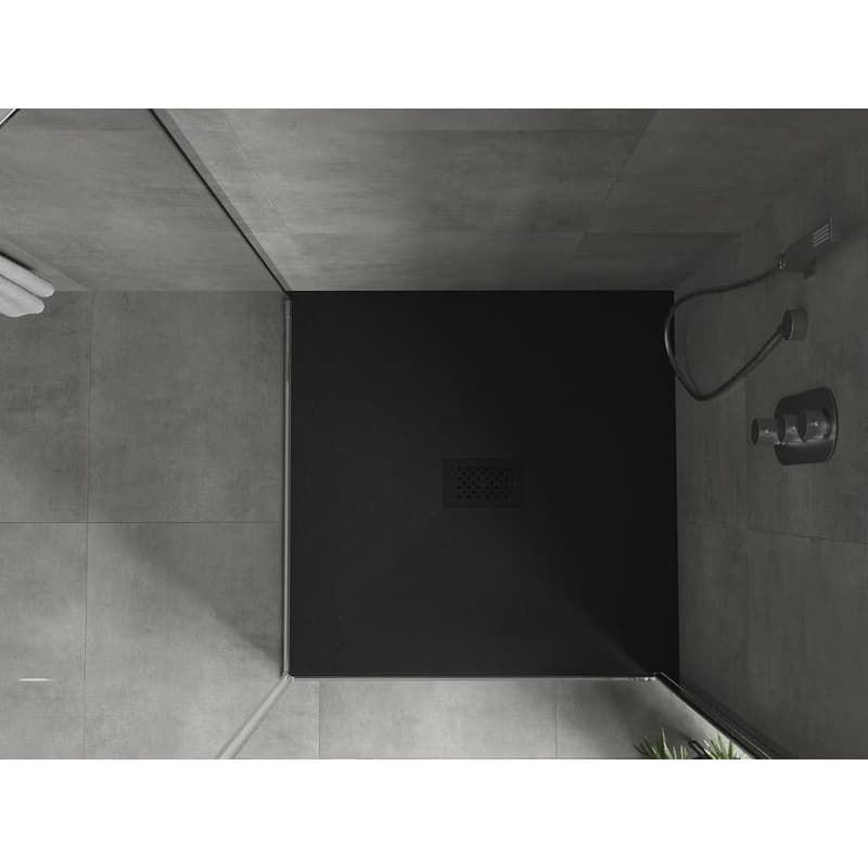 MEXEN/S - Hugo sprchová vanička SMC 100 x 100, čierna, krytka čierna 42701010-B 4