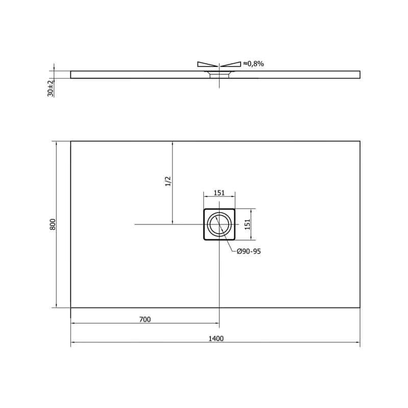 POLYSAN - FLEXIA sprchová vanička z liateho mramoru s možnosťou úpravy rozmeru 140x80cm 72900 4