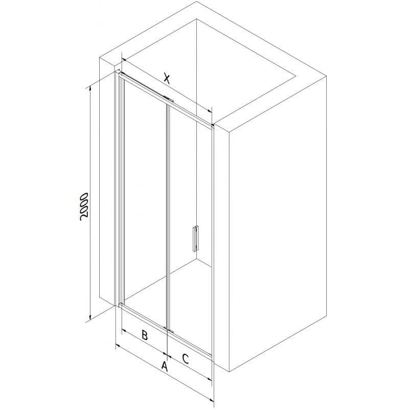MEXEN - Exo skladacie sprchové dvere 70, transparent, chróm 816-070-000-01-00 5