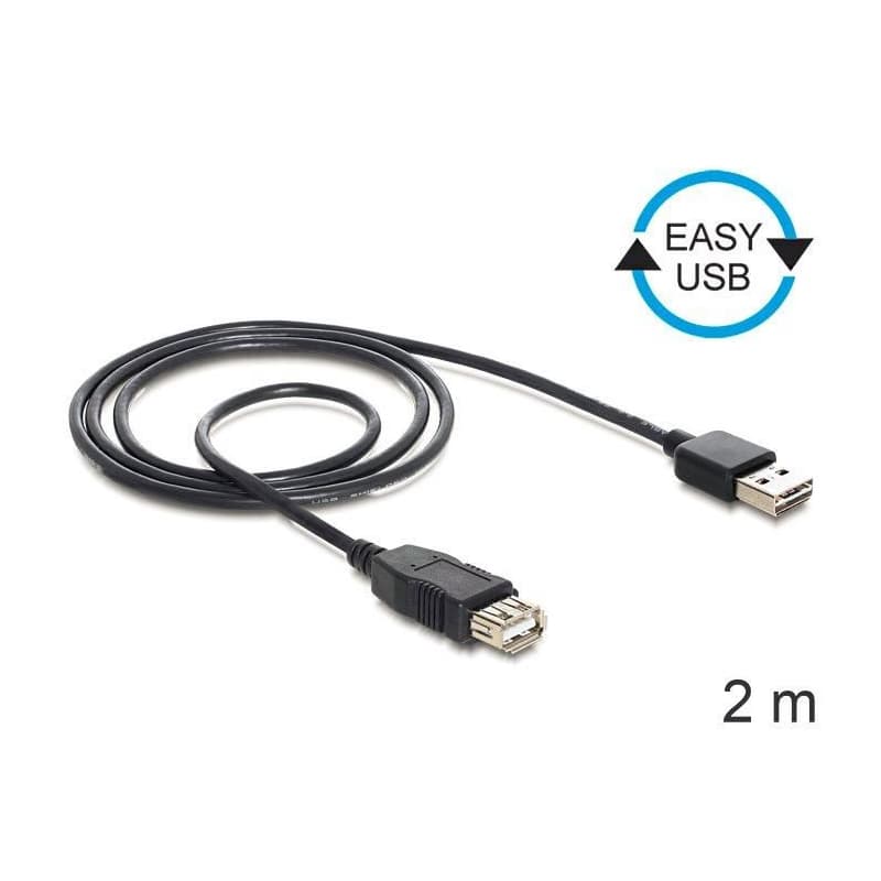 Delock kábel EASY-USB 2.0-A samec > USB 2.0-A samica, predlžujúca 2 m