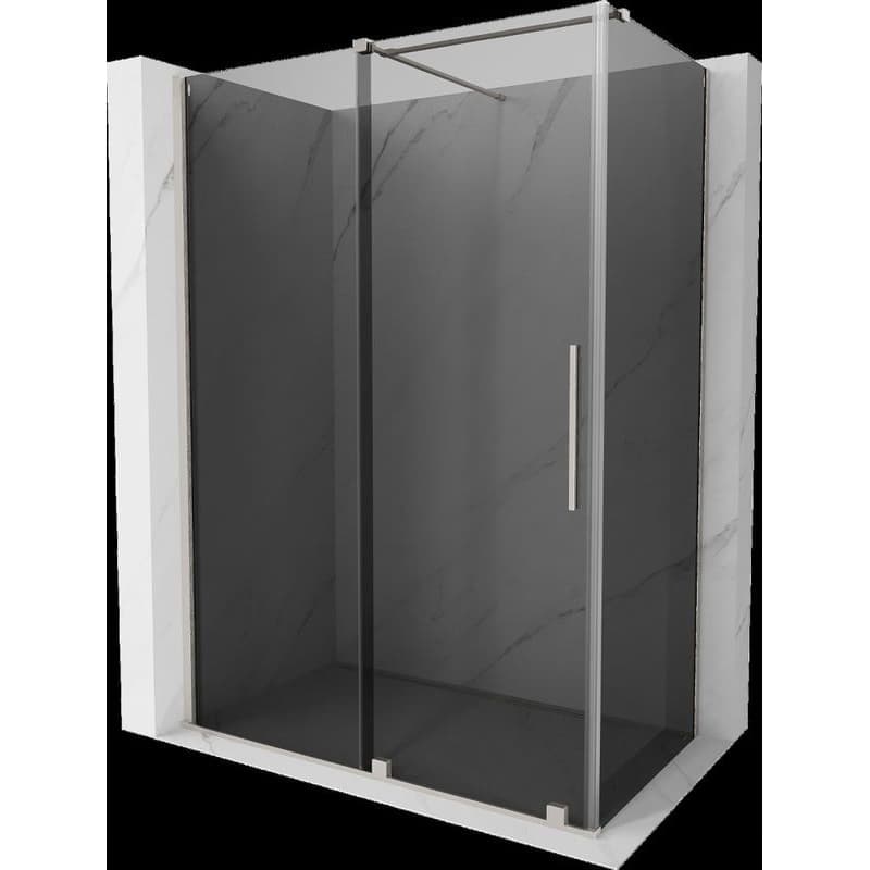 MEXEN/S - Velár sprchovací kút, posuvné dvere 140 x 80, grafit, nikel kartáčovaný 871-140-080-41-97