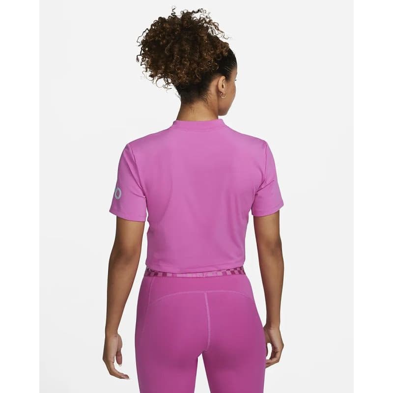 Dámske tréningové tričko s krátkym rukávom NIKE PRO W NP DF GRX SS CROP TOP-Pink 3