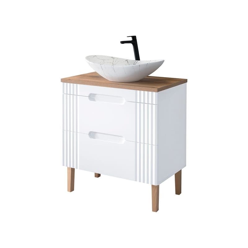 ArtCom Kúpeľňová skrinka s umývadlom a doskou FIJI White DU80/1 | 80 cm