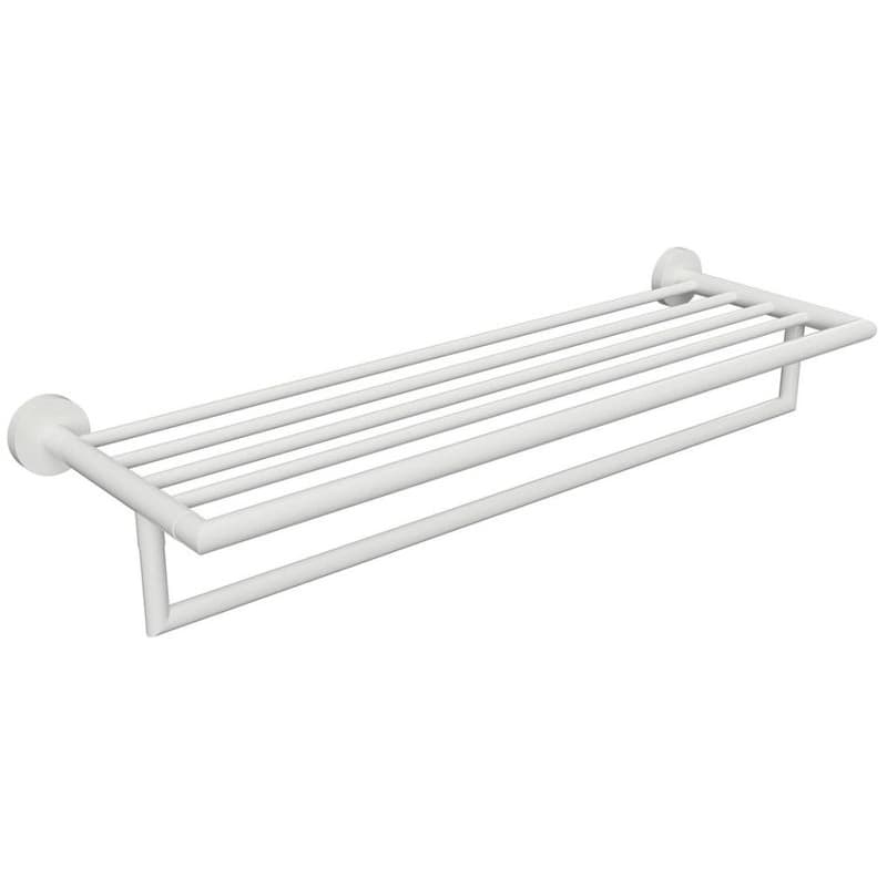 SAPHO - X-ROUND WHITE polička na uteráky s hrazdou 500, biela mat XR421W