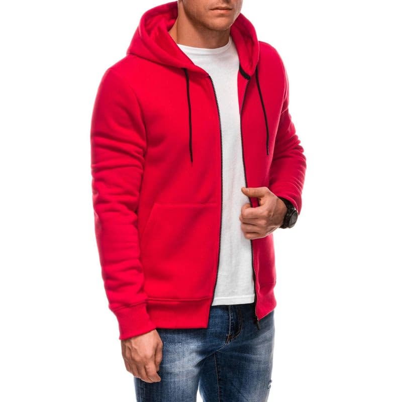 Pánska mikina so zipsom EDOTI Sweatshirt EM-SSBZ-0101 V-4 red 2