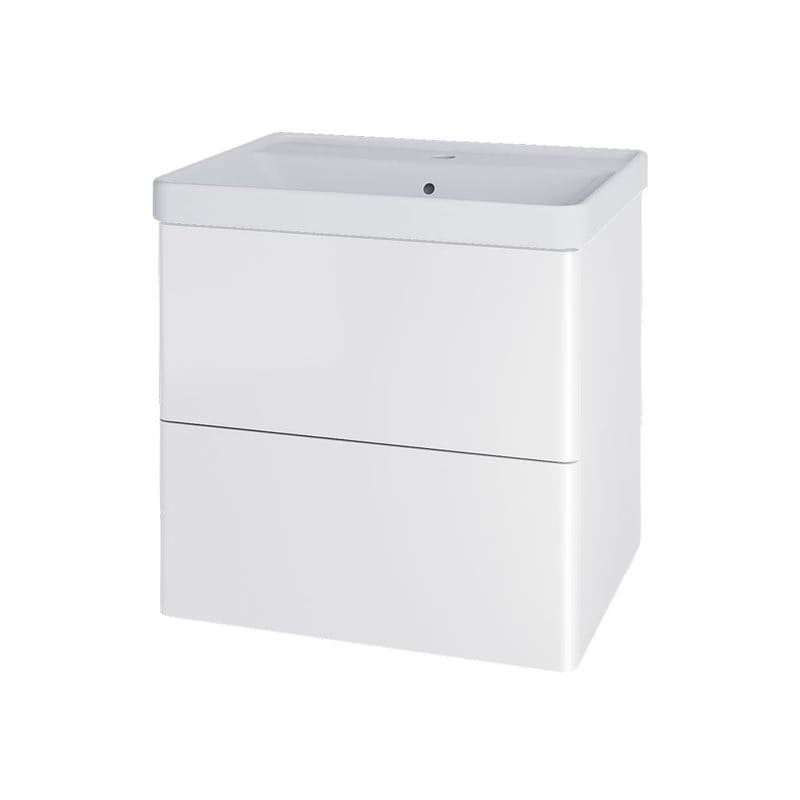 Mereo Siena, kúpeľňová skrinka s keramickým umývadlom 61 cm, biela lesk CN410