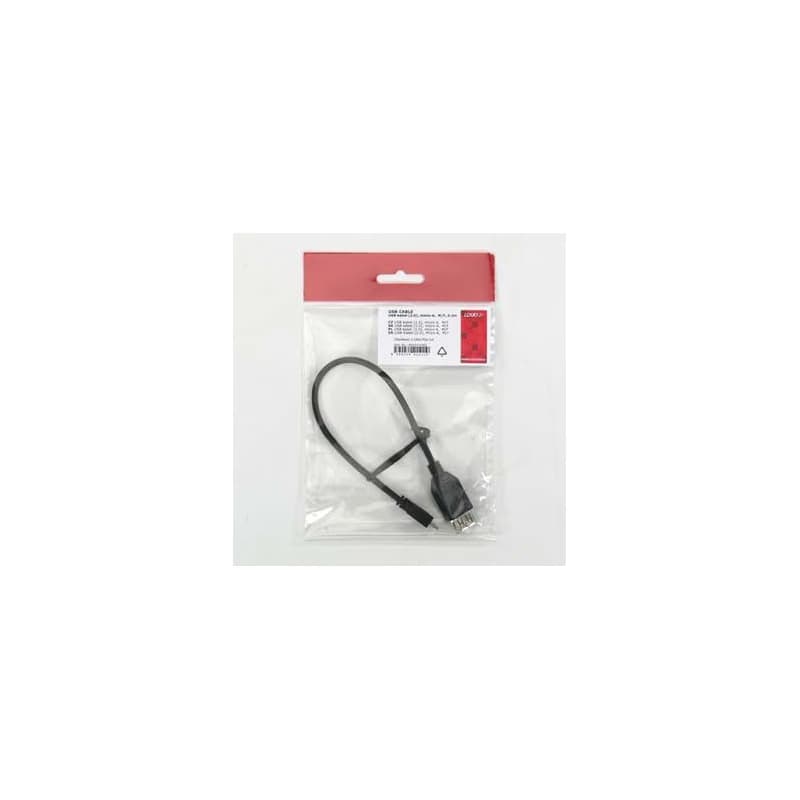 Logo USB kábel (2.0), microUSB samec - USB A samica, 0.2m, OTG, čierny, DOPRADE 3