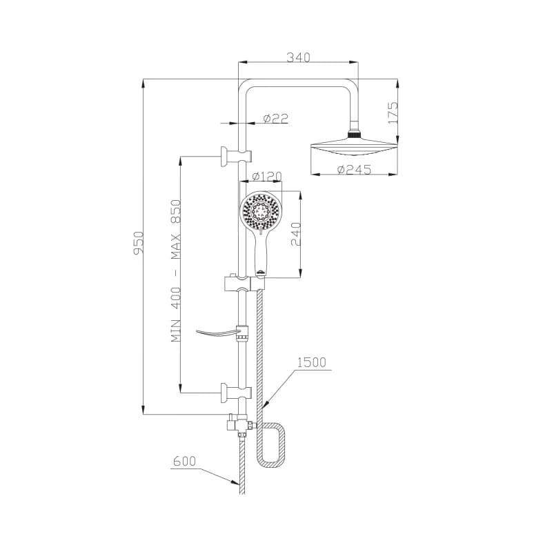 INVENA - Sprchový stĺp SOCHO AU-59-001-C 3