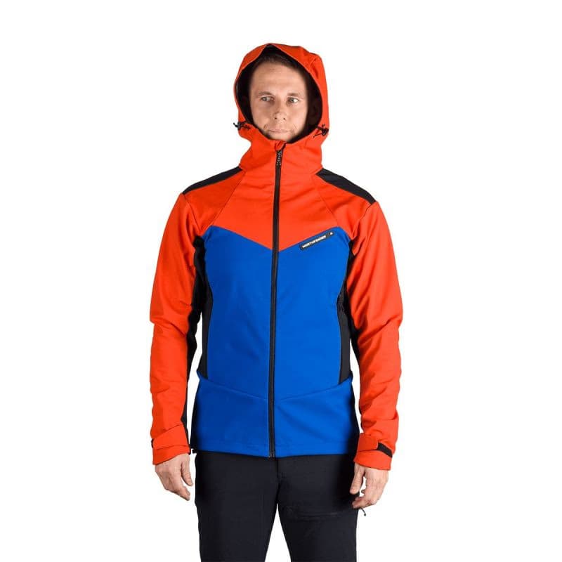 Pánska turistická softshellová bunda NORTHFINDER AURELIAN-171orangeblue 2