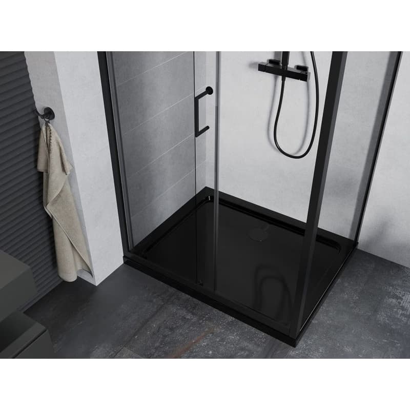 MEXEN/S - Apia Sprchovací kút 100x70, transparent, čierna + vanička so sifónom 840-100-070-70-00-4070B 5
