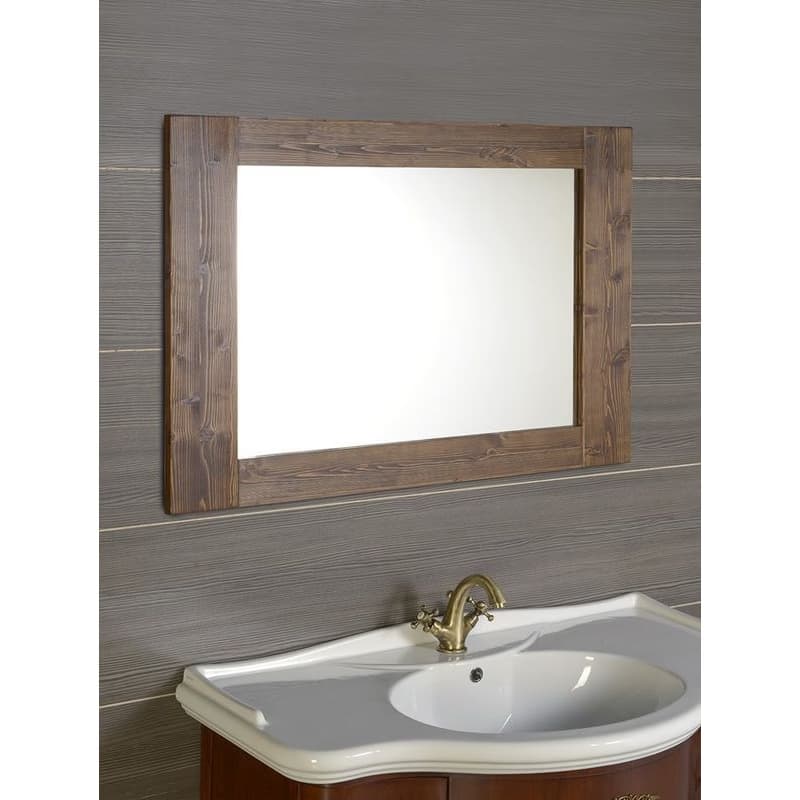 SAPHO - BRAND zrkadlo v drevenom ráme 100x80cm, morený smrek BA056S 2