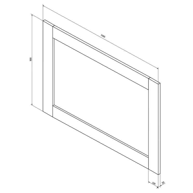 SAPHO - BRAND zrkadlo v drevenom ráme 100x80cm, morený smrek BA056S 3