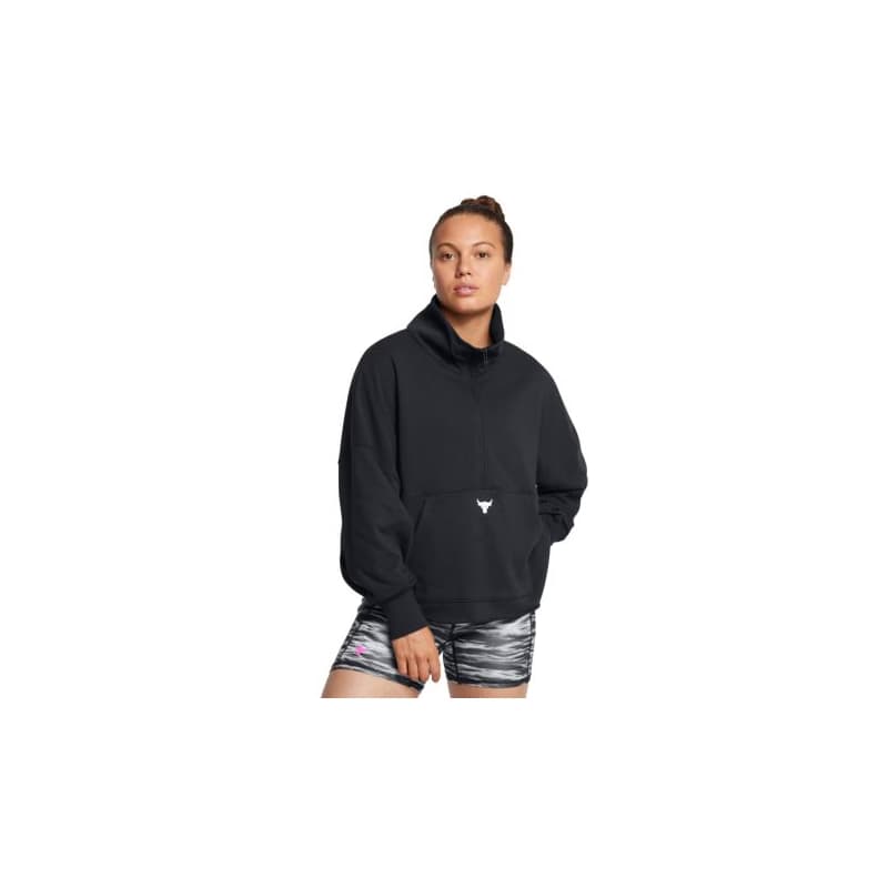Dámska zateplená mikina s kapucňou UNDER ARMOUR PROJECT ROCK PROJECT ROCK W Half Zip Pullover-BLK