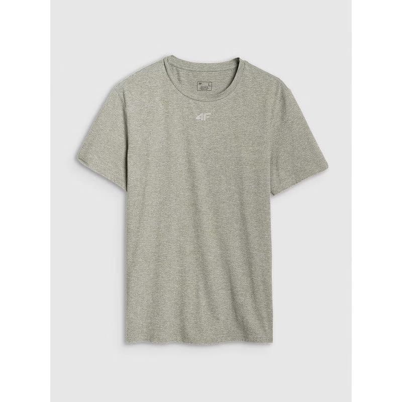 Pánske tréningové tričko s krátkym rukávom 4F TSHIRT FNK M1344-44M-OLIVE MELANGE 6