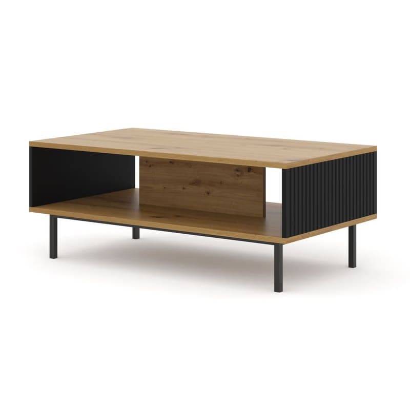 ArtBm Konferenčný stolík RAVENNA B 90 | dub artisan / čierna matná Prevedenie: Dub artisan / čierna matná / čierna podnož