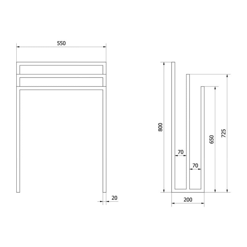 SAPHO - SKA Stojan na uteráky, 550x800x200, čierna mat SKA303 3