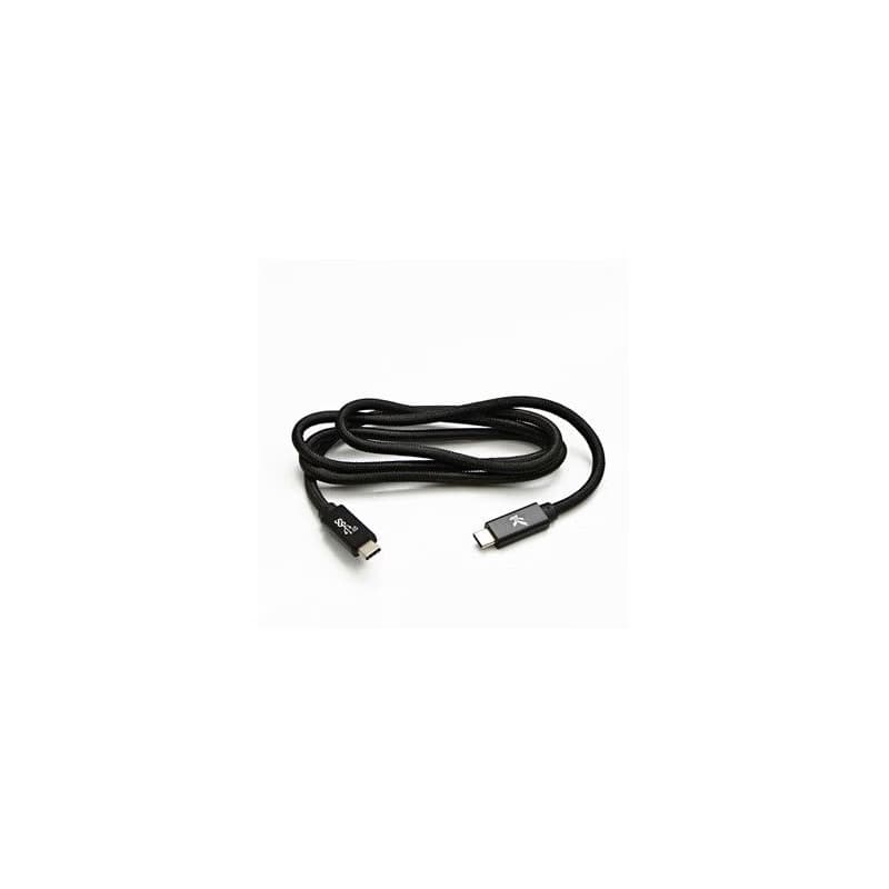 Logo USB kábel (3.2 gen 2), USB C samec - USB C samec, 1m, Power Delivery 100W, 10 Gb/s, 20V/5A, černý, box, nylonové opletenie, 2