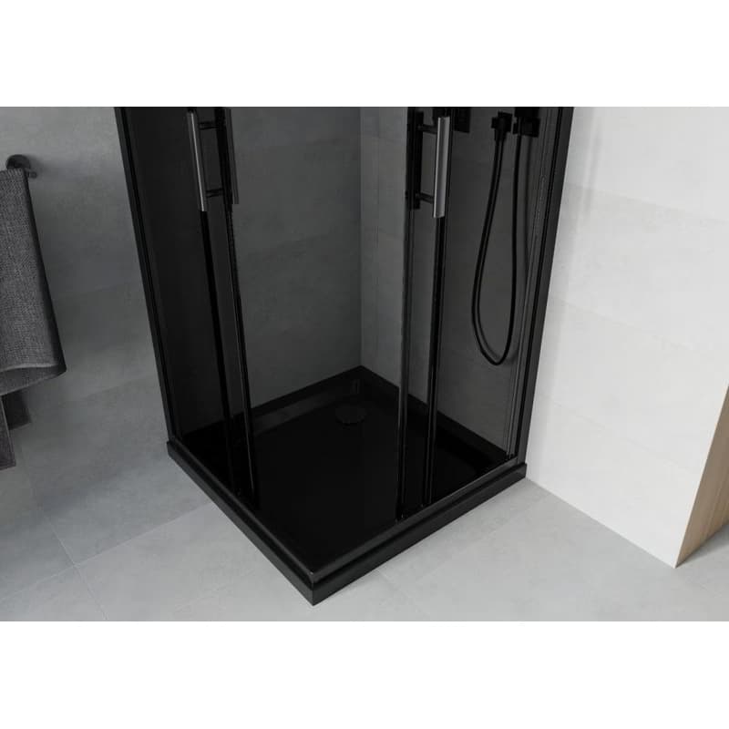 MEXEN/S - Rio sprchovací kút 90x90, grafit, čierna + vanička so sifónom 860-090-090-70-40-4070B 5