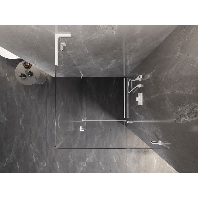 MEXEN/S - Lunar-B L sprchový kút dvere krídlové pravá 80 x 80, transparent, biela 832L-080-080-20-00-P 6
