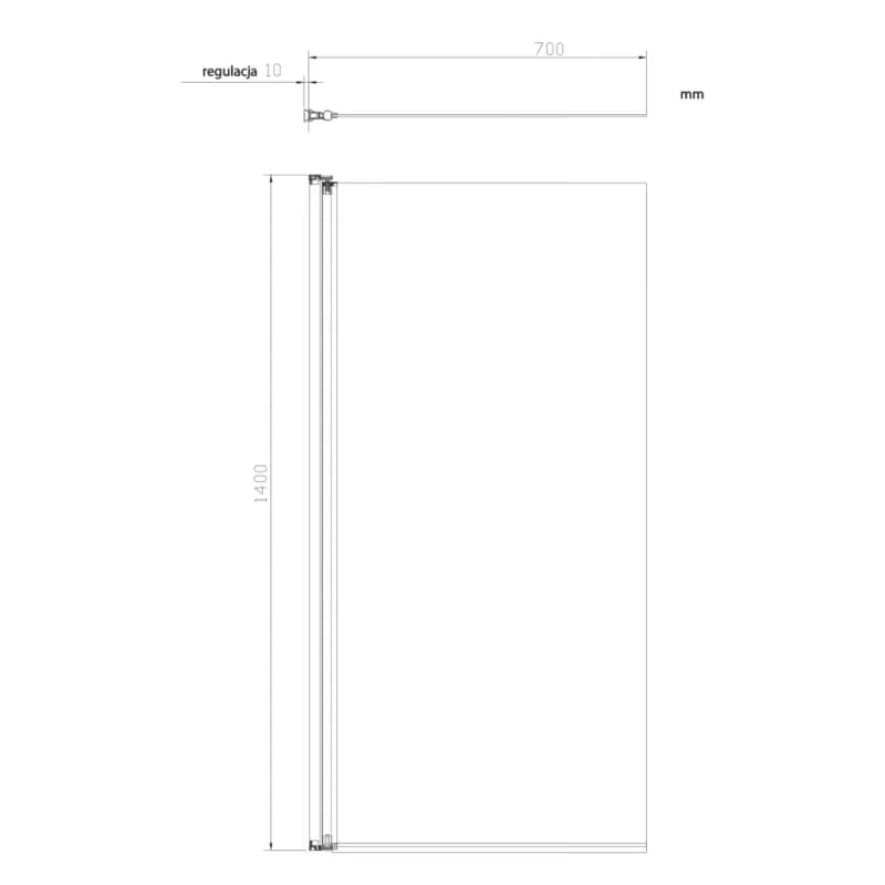 OMNIRES - KENTON Jednokrídlová vaňová zástena, 70 cm chróm / transparent /CRTR/ MP75CRTR 3