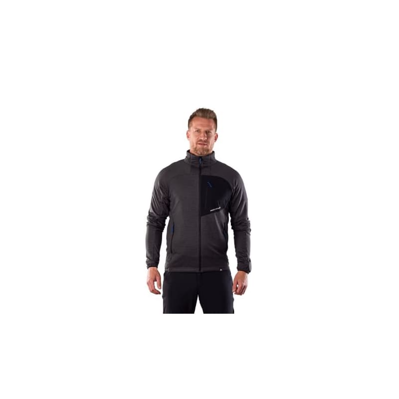 Pánska turistická flisová mikina so zipsom NORTHFINDER EUSTACIO-270blackblack