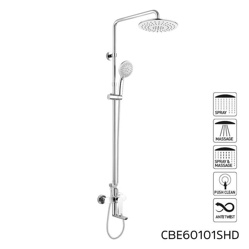 Mereo Dita vaňová batéria s hlavovou guľatou sprchou, biela CBE60101SHD 4