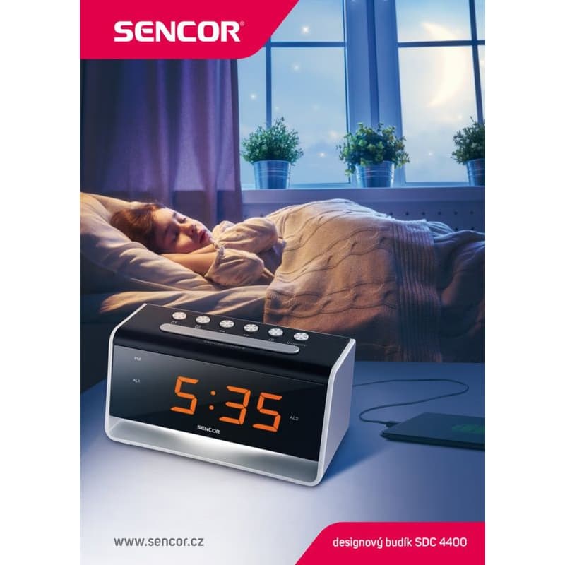 SDC 4400 W HODINY S BUDÍKOM +LED SENCOR 6