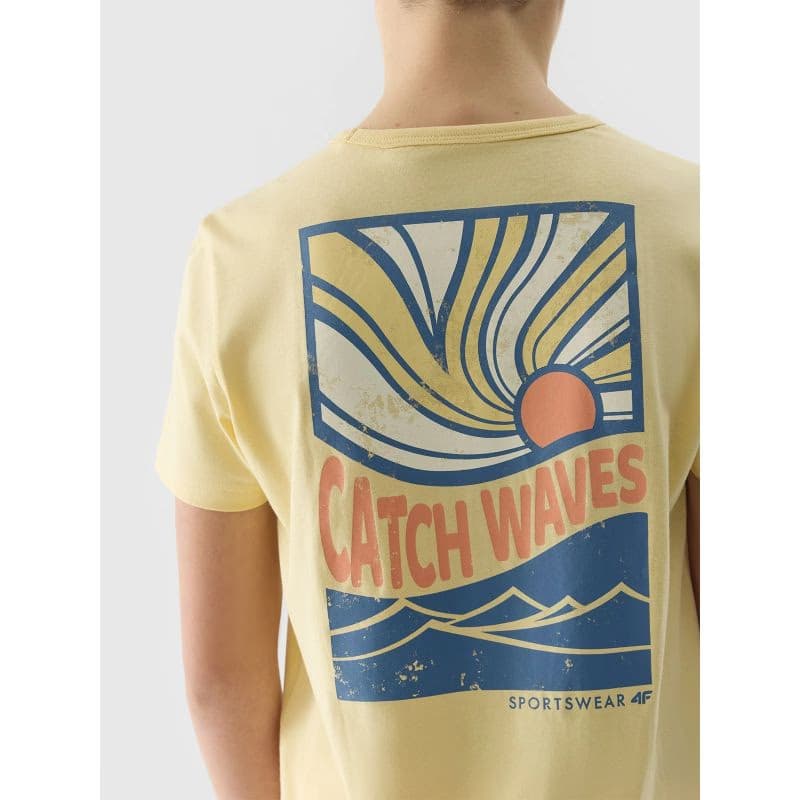 Chlapčenské tričko s krátkym rukávom 4F JUNIOR TSHIRT-4FJWSS24TTSHM1136-73S-LIGHT LEMON 6