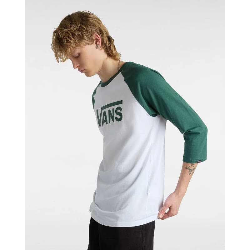 Pánske tričko s krátkym rukávom VANS CLASSIC RAGLAN-WHITE-BISTRO GREEN 2