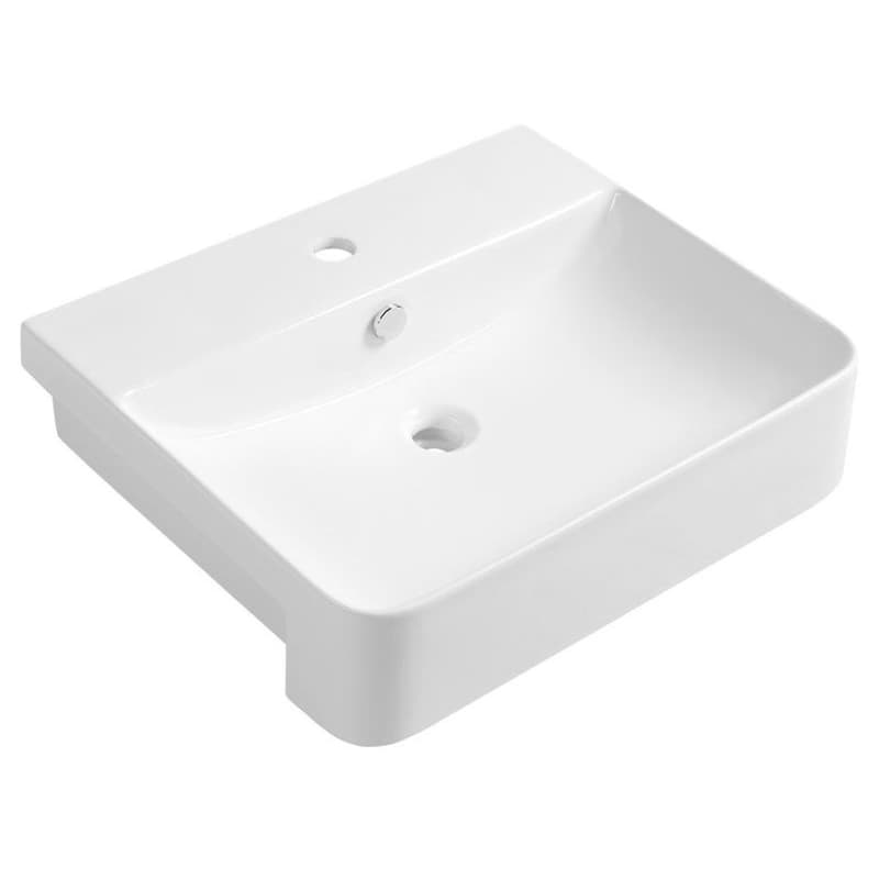 ISVEA - SOTT AQUA keramické umývadlo polozápustné, 59x49cm, biela 10SQ51058