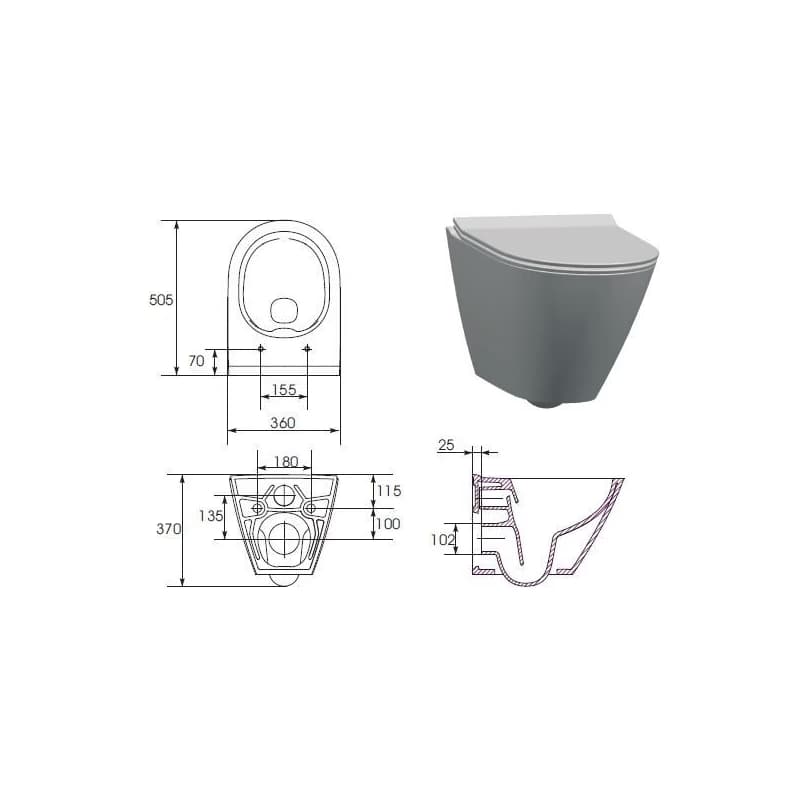 CERSANIT - WC MISA CITY OVAL NEW CLEANON K35-025 4