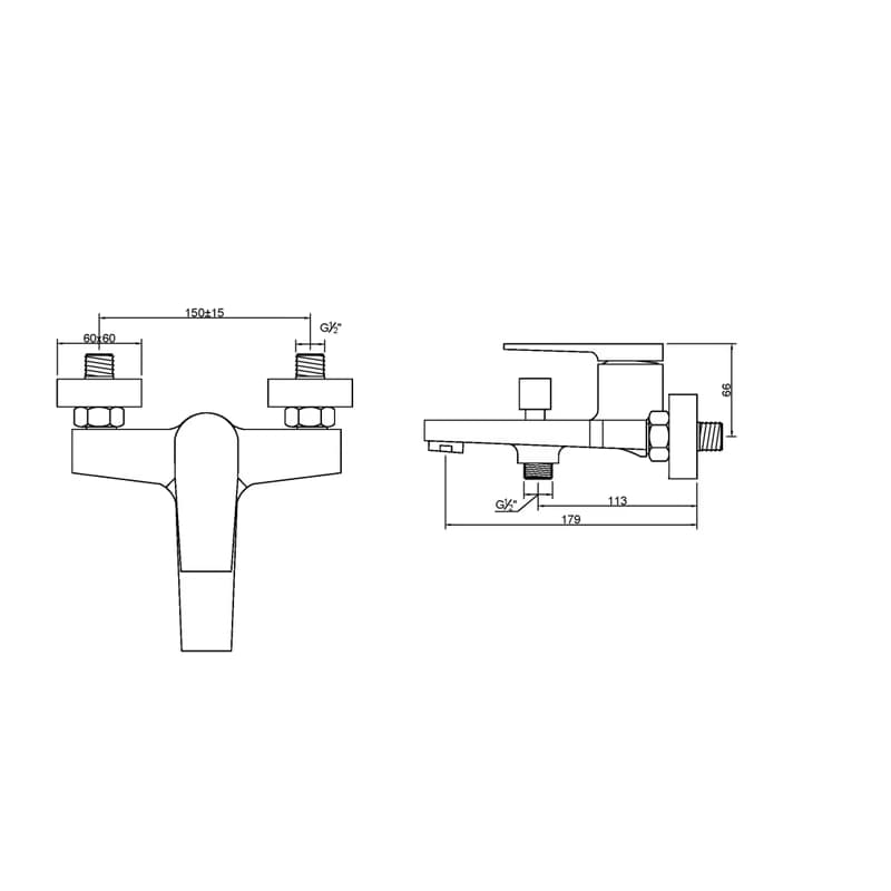 INVENA - Vaňová batéria MIDNIGHT čierna/zlato BW-35-014-V 2