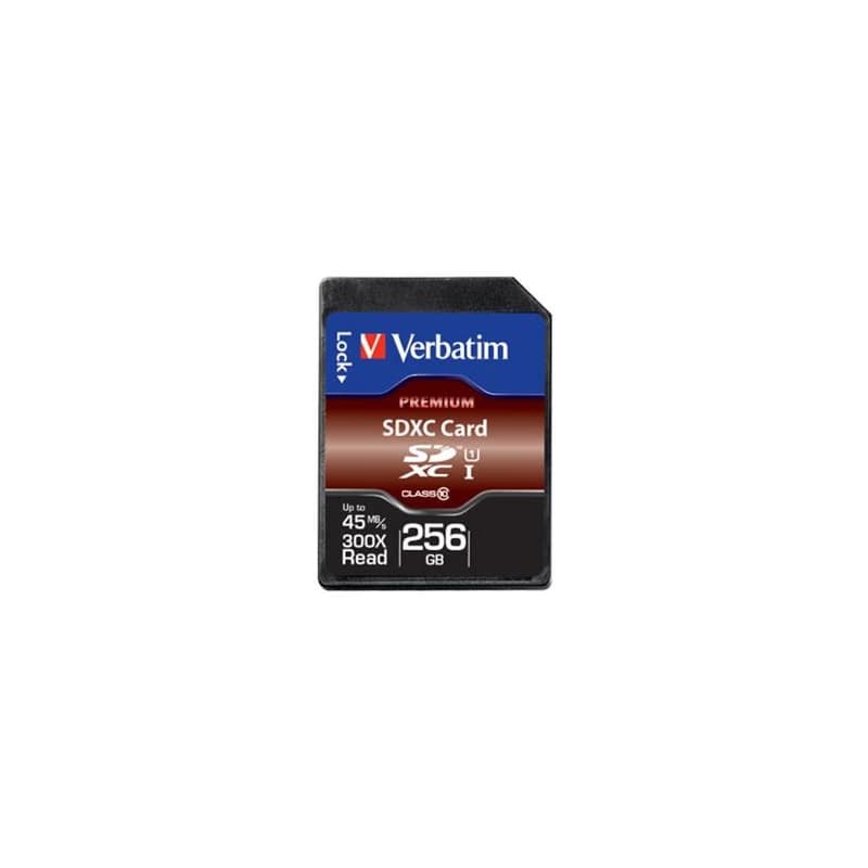 Verbatim Secure Digital Card Premium U1, 256GB, SDXC, 44026, UHS-I U1 (Class 10) 2