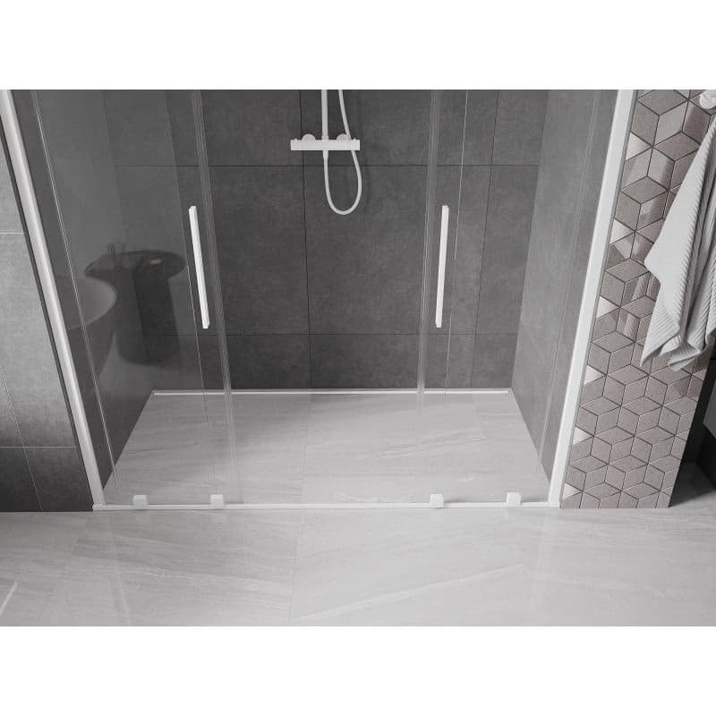 MEXEN/S - Velar Duo posuvné sprchové dvere 180, transparent, białe 871-180-000-02-20 2