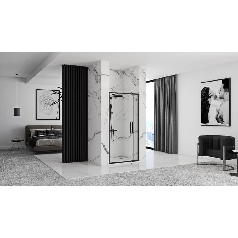 REA - SKLOPNÉ SPRCHOVÉ DVERE RAPID SWING 70 čierne REA-K6407 3