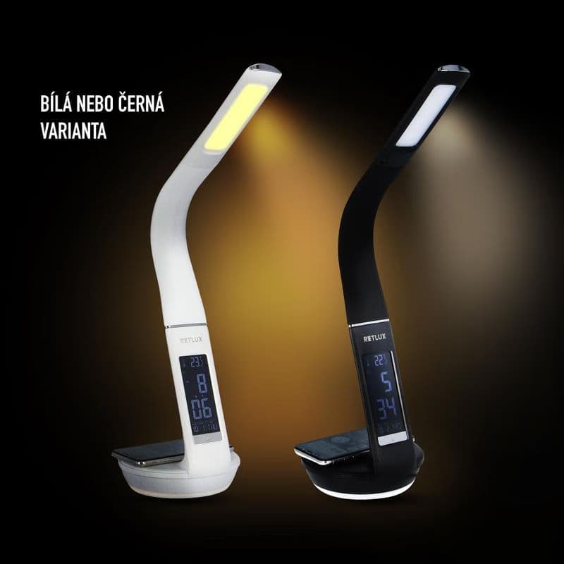 RTL 204 stm.LED lamp.čierna Qi 6W RETLUX 2