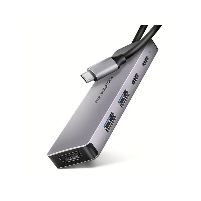 AXAGON HMC-5H60, USB 5Gbps húb, porty 2x USB-A, 1x USB-C, HDMI 4k/60, PD 100W, kábel USB-C 15cm