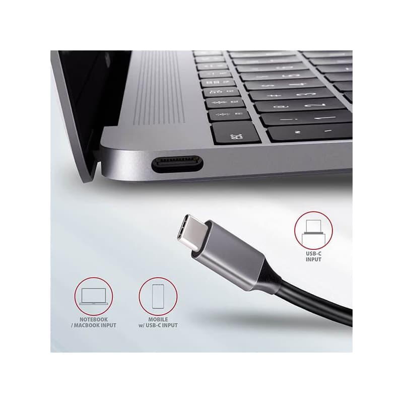 AXAGON HMC-5, USB 3.2 Gen 1 húb, porty 2x USB-A, HDMI, SD/microSD slot, PD 100W, kábel USB-C 20cm 4