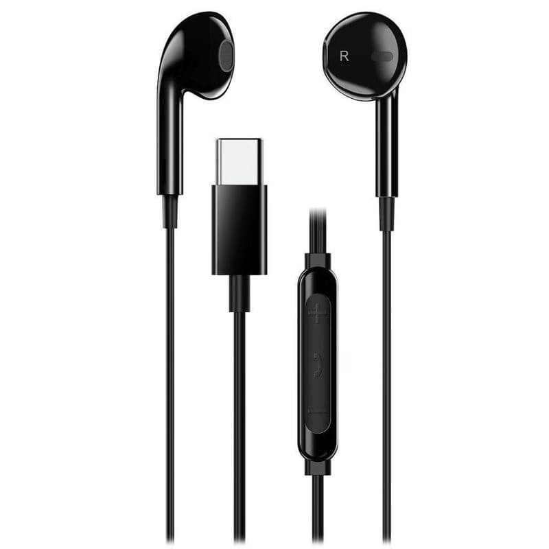 Genius HS-M365 čierny, Headset, drôtový, do uší, mikrofón, ovládanie hlasitosti, USB-C, čierny