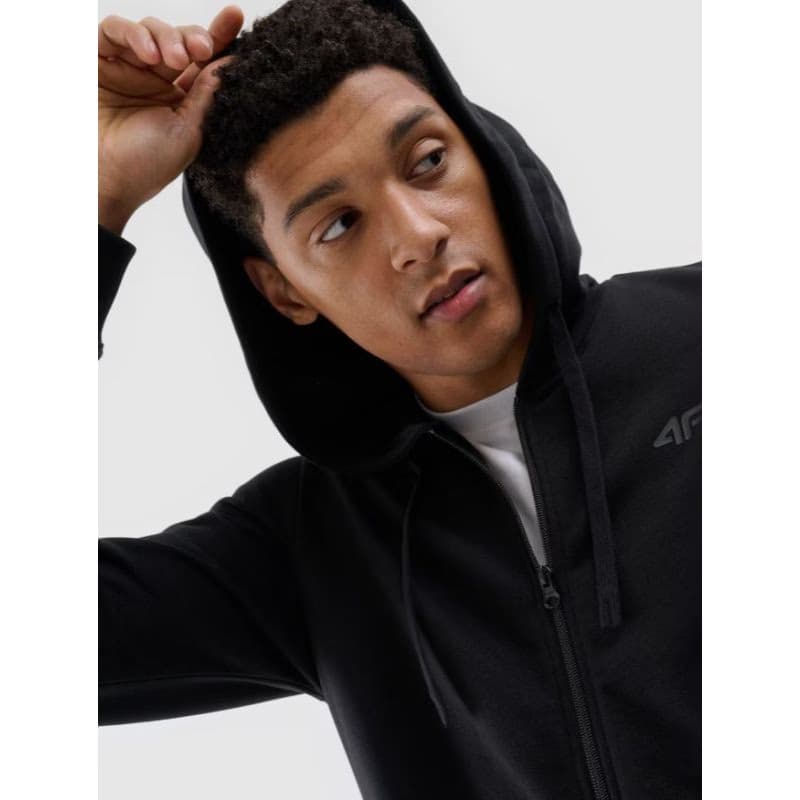 Pánska mikina so zipsom 4F SWEATSHIRT-WMM00TSWSM1768-20S-DEEP BLACK 2