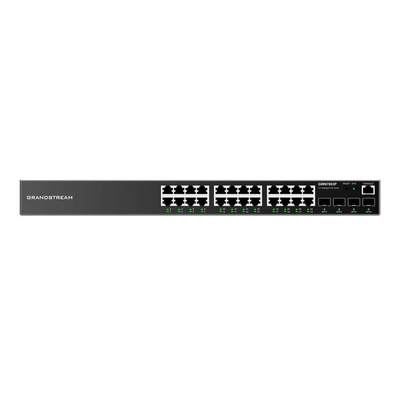 Grandstream GWN7803P L2+ Managed Network PoE Switch 24x 1Gb RJ45, 4x SFP, DHCP, QoS, VLAN 3