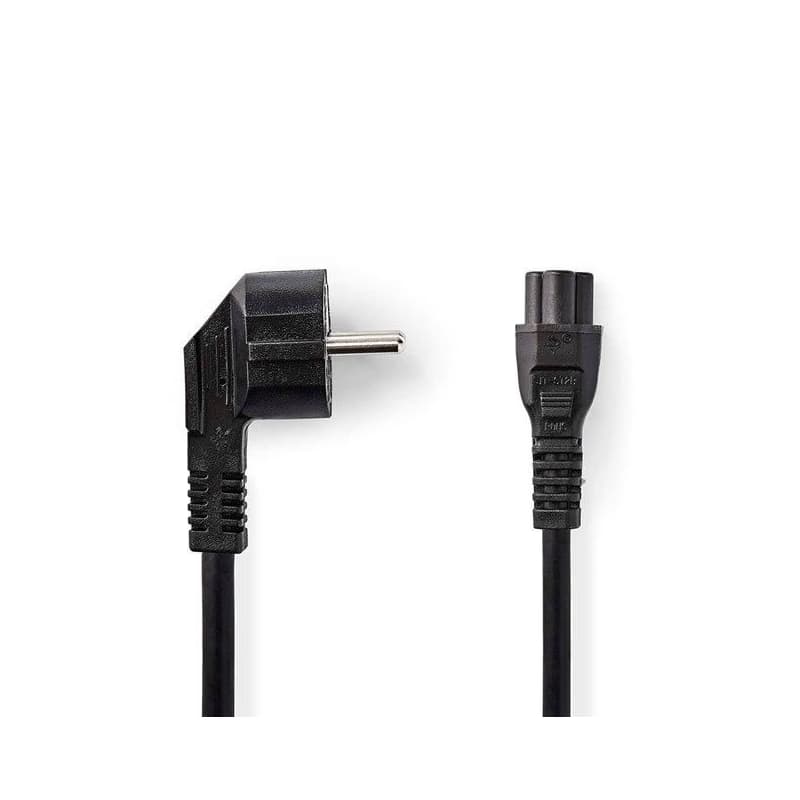 Nedis CEGB10100BK20 - Napájací Kábel | Uhlová zástrčka Schuko - IEC-320-C5 | 2 m | Čierna farba